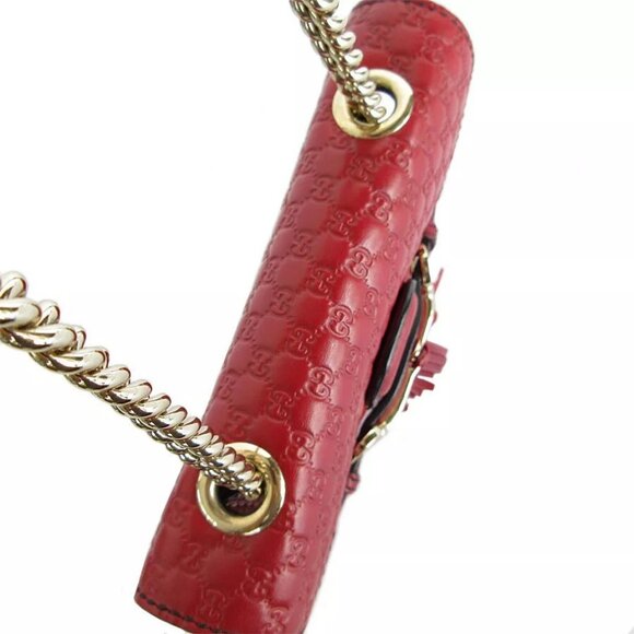 Auth GUCCI Micro Guccissima Crossbody Shoulder Bag Bordeaux leather - Picture 10 of 14